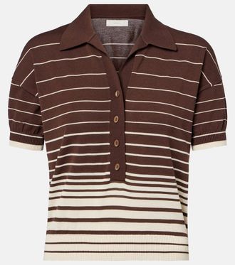Faithfull The Brand Sable striped cotton-blend polo shirt