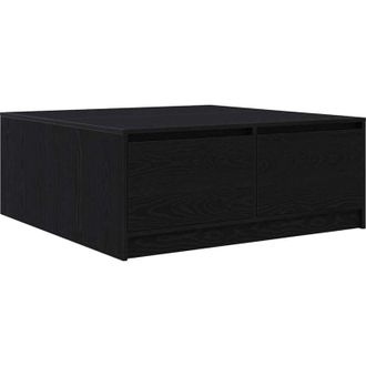 vidaXL Tavolino da Salotto con Cassetti Rovere Nero 100x100x40 cm - Vidaxl
