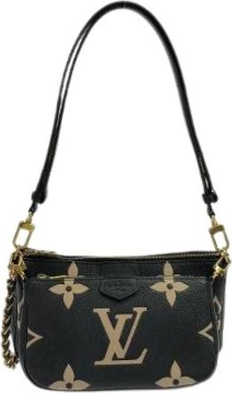 Louis Vuitton Pre-owned Monogram Empreinte Multi Pochette Accessoires Schoudertas - Dames - Vintage Mini Tas - Zwart - ONE Size - Leer - Vintage