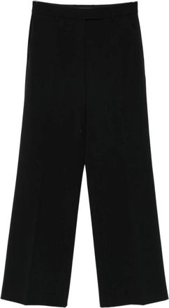 Seventy Elegante Zwarte Wollen Broek - Dames - Wijde Broeken - Zwart - 2XS - Wol - Broeken