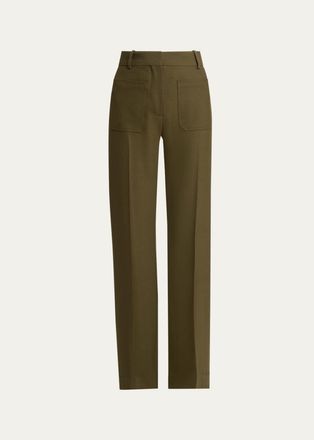 Victoria Beckham Alina Patch Pocket Wide-Leg Trousers