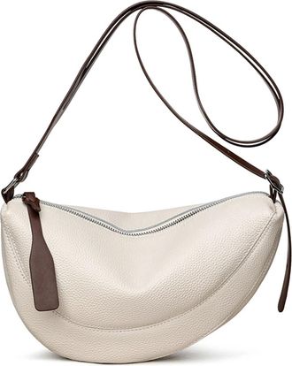 Generic Compatible For Women Handbags Designer Daily Use Purse Female Shoulder Bags Brand Cowhide Ladies Messenger(Beige)