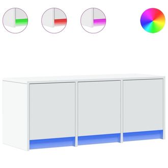 Berkfield Home TV Cabinet with LED White 97x34x40 cm Engineered Wood | Size: 97 x 34 x 40 cm