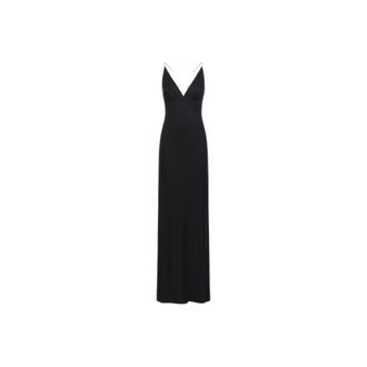 Roberto Cavalli Gowns, female, Black, Size: M Black Slip Dress Made in Italy