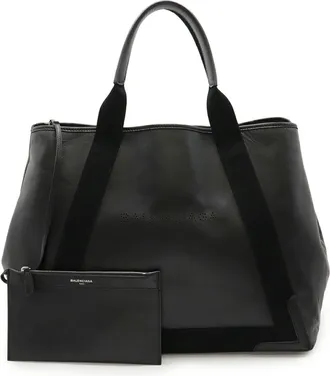 Balenciaga Black Leather Shoulder Bag Tote Bag (Pre-Owned)