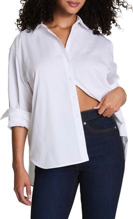 Spanx Relaxed Fit Poplin Button-Up Shirt in Classic White at Nordstrom, Size X-Small
