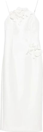 Acler Abito midi Bilston con decorazione a fiori - Bianco