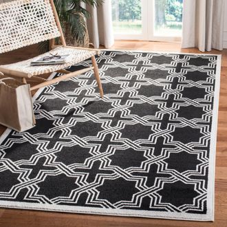 Safavieh Amherst Machine Made Area Rug, Anthracite / Ivory Contemporary Style Easy Care