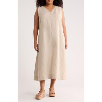Eileen Fisher Sleeveless Linen Dress in Undyed Natural at Nordstrom, Size 1 X