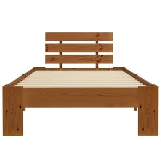 Berkfield Home Modern Bed Frame Honey Brown Solid Pine Wood 90x200 cm