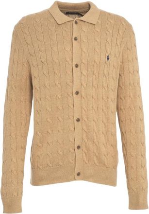 Polo Ralph Lauren Klassieke Cable Knit Cardigan Aw 25 - Heren - Vesten - Bruin - M - Truien & Vesten