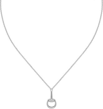 Gucci Horsebit 18k White Gold Diamond Necklace - YBB832321001