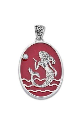 Samuel B. Oval Mermaid Pendant in Red Multi Color at Nordstrom Rack