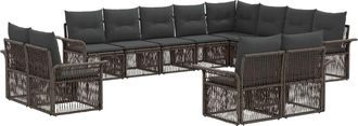 vidaXL Conjunto De Sof&aacute;s De Jard&iacute;n 12 Uds. Gris Y Gris Oscuro Vidaxl