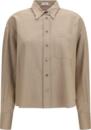 Brunello Cucinelli Beige Denim Womens Shirt