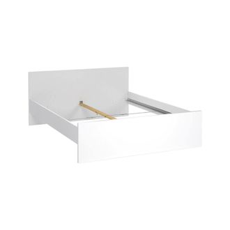 Dmora Dmora - Cama Doble Emilienne, Sommier Para Dormitorio, Estructura De Cama Por Habitaci&oacute;n, Estructura Del Sostenedor Del Colch&oacute;n, 207x166 H80 Cm, Blanc