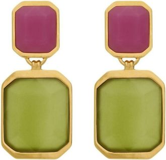 Saint Laurent Pink Double Octagon Earrings