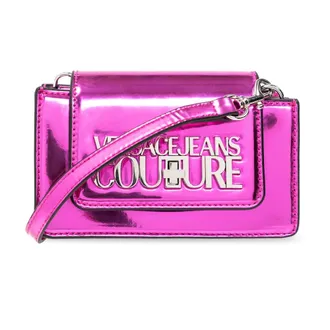 Versace Jeans Couture Tassen, Dames, Roze, ONE Size, Leer, Schoudertas met logo