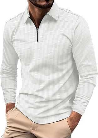 Generic Mens Tshirt, Polo Shirts for Men Adult Long Sleeve T Shirt Mens Golf Tops Causal Classic-Fit Work Shirt Blouse Lightweight Outdoor Sports Regular T-Sh