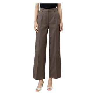 Mars&eacute;m Wide Trousers, female, Brown, Size: 2XL Pantalone con pences linea larga
