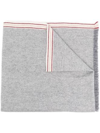 Brunello Cucinelli Sciarpa a righe - Grigio
