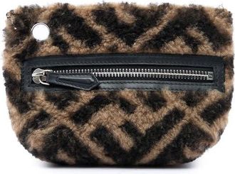 Fendi Pre-owned Fendi Zucca Shearling Pyramid Pouch Ladies 234QHFI4DVRPPLEF