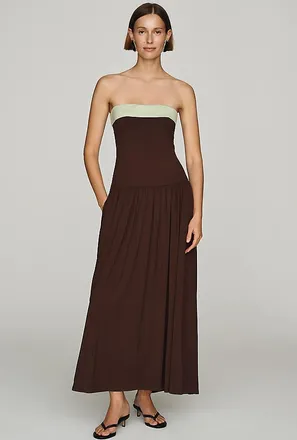 Nia Santo Strapless Midi Dress