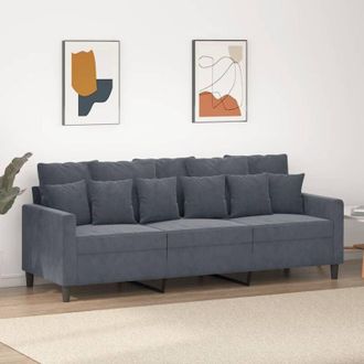 vidaXL Vidaxl - Divano a 3 Posti Grigio Scuro 180 cm in Velluto