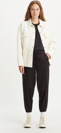 Levi's Off Duty Joggers Womens Black Drawstring Waist Tapered Leg RED761