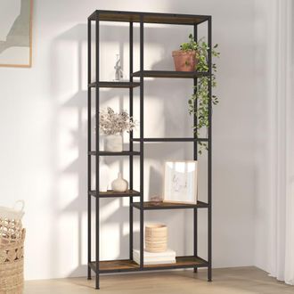 vidaXL Vidaxl - Estanter&iacute;a De Madera Contrachapada Y Acero 80x30x180 Cm