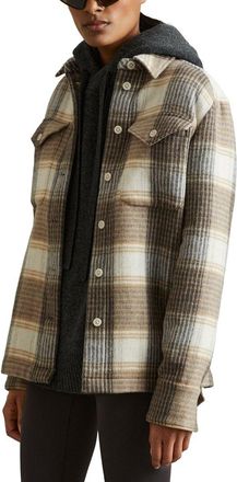 Reiss Phoebe Check Wool-Blend Shacket