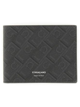 Ferragamo Monogram Calf Leather Wallet - Black