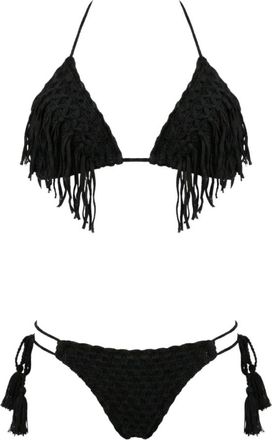 Miss Bikini Triangle Bikini Set - Dames - Bikinis - Zwart - L - Katoen - Badmode