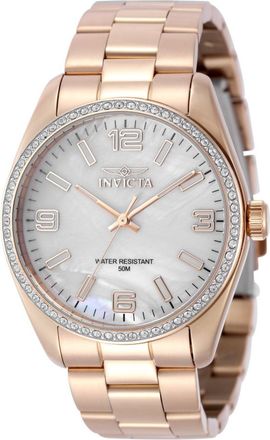 Invicta Specialty 50136 Dames Horloge - Quartz Uurwerk - Roestvrij Staal met witte Wijzerplaat - 38mm