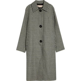 Marni Check Longline Wool Coat in Chy06Citrine at Nordstrom, Size 10 Us