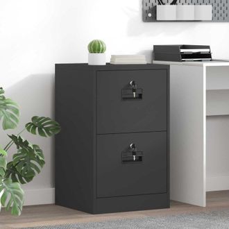 vidaXL Mueble Archivador Con Caj&oacute;n Negro 45,5 X 42 X 74,5 Cm Vidaxl