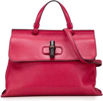 Gucci Pre-owned Handbags, female, Pink, Size: ONE SIZE Pre-owned Top Handle Leather Bag