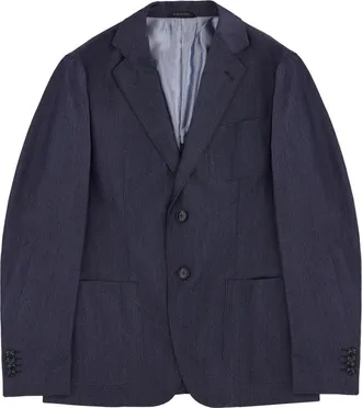 Giorgio Armani Neutrals Tailored Notch Lapels Wool Blazer