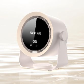 OEM Ventilador De Escritorio Usb Recargable Con Pantalla Digital, Ventilador De Mesa Ultra Silencioso De 5 Velocidades, Inclinaci&oacute;n Manual De 90&deg; Y Ventil
