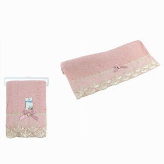 Trade Shop Trade Shop - Asciugamano Da Bagno Telo In Cotone Morbido Decorato 70 X 140cm 380gr Rosa 79507