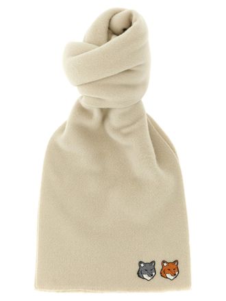 Maison Kitsun&eacute; White Virgin Wool Womens Scarf