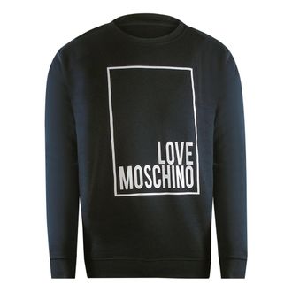Love Moschino Heren Box Logo Sweatshirt (Zwart)
