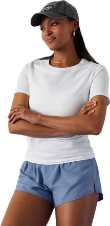 Fabletics Womens Feather Tech+ Short-Sleeve Top in Classic White at Nordstrom, Size Xx-Large