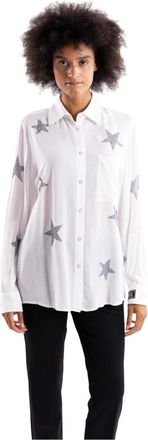 5 Progress Shirt met sterren strass applicaties - Dames - Overhemden - Wit - S - Overhemden