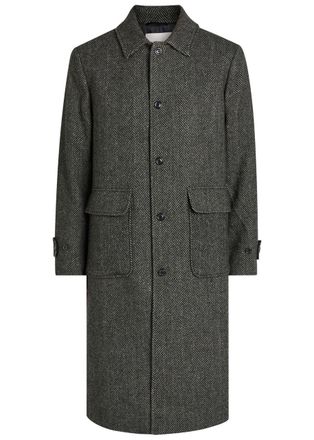 Les Deux Maximillian Herringbone Wool-blend Coat - Black - Xxl