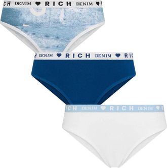 John Richmond Tripack Slip - Dames - Onderbroek - Veelkleurig - S - Katoen - Ondergoed