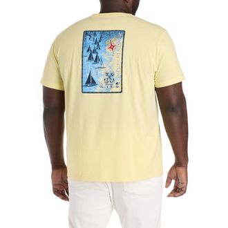Nautica Big & Tall Sea and Sun Graphic Tee in Palebanana at Nordstrom, Size 2X Big