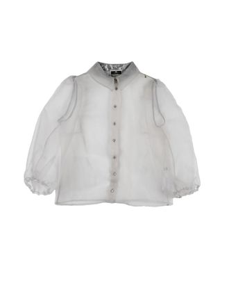Elisabetta Franchi Pearl Grey Polyester Voile Women Shirt