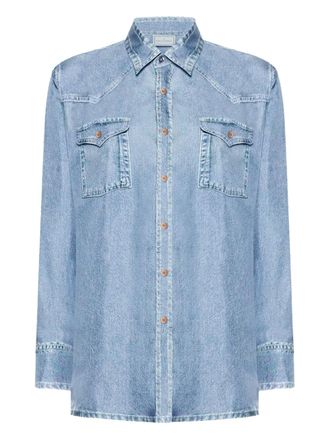 Pierre-Louis Mascia chest-pocket silk shirt - unisex - Silk - M - Blue