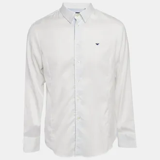 Emporio Armani White Cotton Blend Button Down Shirt